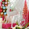 Raz 12.75" Set Of 2 White Glittered Deer Christmas Figures 3100812 -The Jolly Christmas Shop 3100812 edit 63199.1686780252