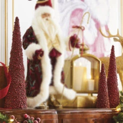 Raz Set Of 3 Red Berry Cone Christmas Tree 4211312