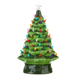 Raz 8", 13", Or 17" Battery Operated Lighted Green Ceramic Christmas Tree -The Jolly Christmas Shop 4219168 19911.1649166535