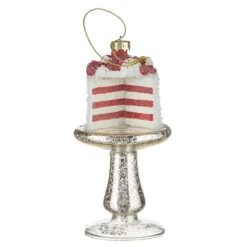 Raz 5.25" Cake On Plate Glass Christmas Ornament 4220908