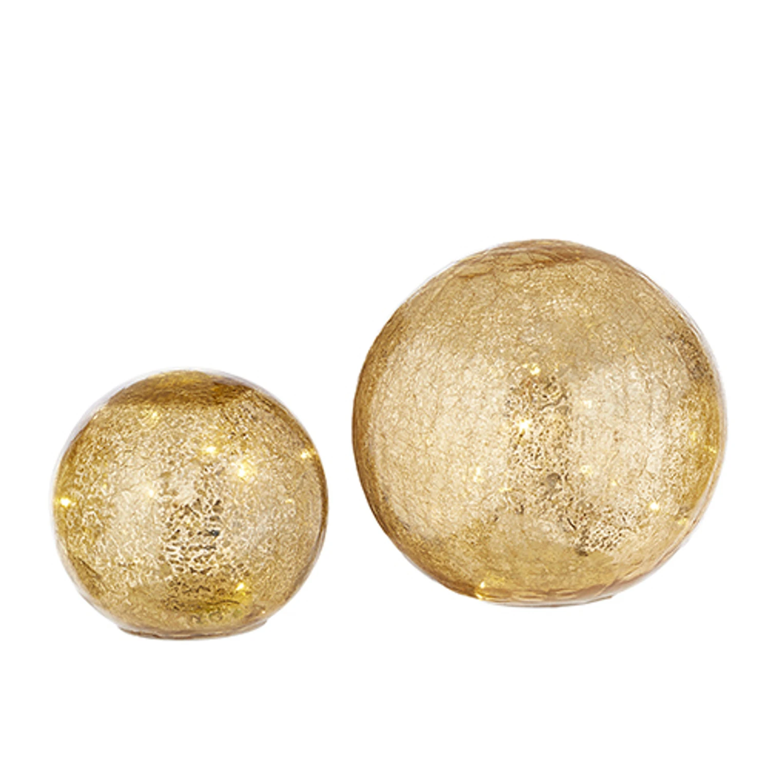 Raz Set Of 2 Gold Mercury Glass Lighted Ball Christmas Decoration 4222802 3 Raz Set Of 2 Gold Mercury Glass Lighted Ball Christmas Decoration 4222802 - Image 2