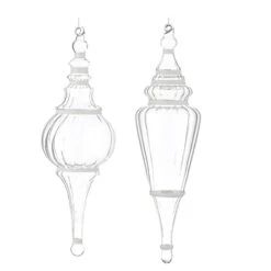 Raz 15.5" Large Clear Finial With Glitter Glass Christmas Ornament 4224530 -The Jolly Christmas Shop 4224530 1 42915.1657832319