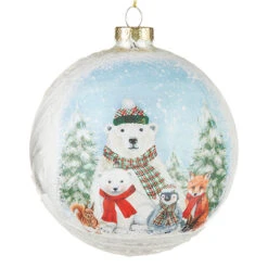 Raz 4.5" North Pole Friends Glass Ball Christmas Ornament 4224586 -The Jolly Christmas Shop 4224586 1 14777.1649772022