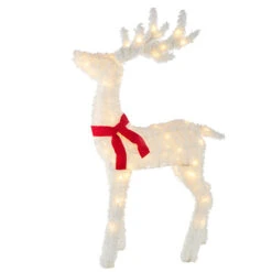 Raz White Flocked Tinsel Lighted Deer Indoor Outdoor Christmas Decoration 9 Raz White Flocked Tinsel Lighted Deer Indoor Outdoor Christmas Decoration -The Jolly Christmas Shop 4255816 67469.1657917654