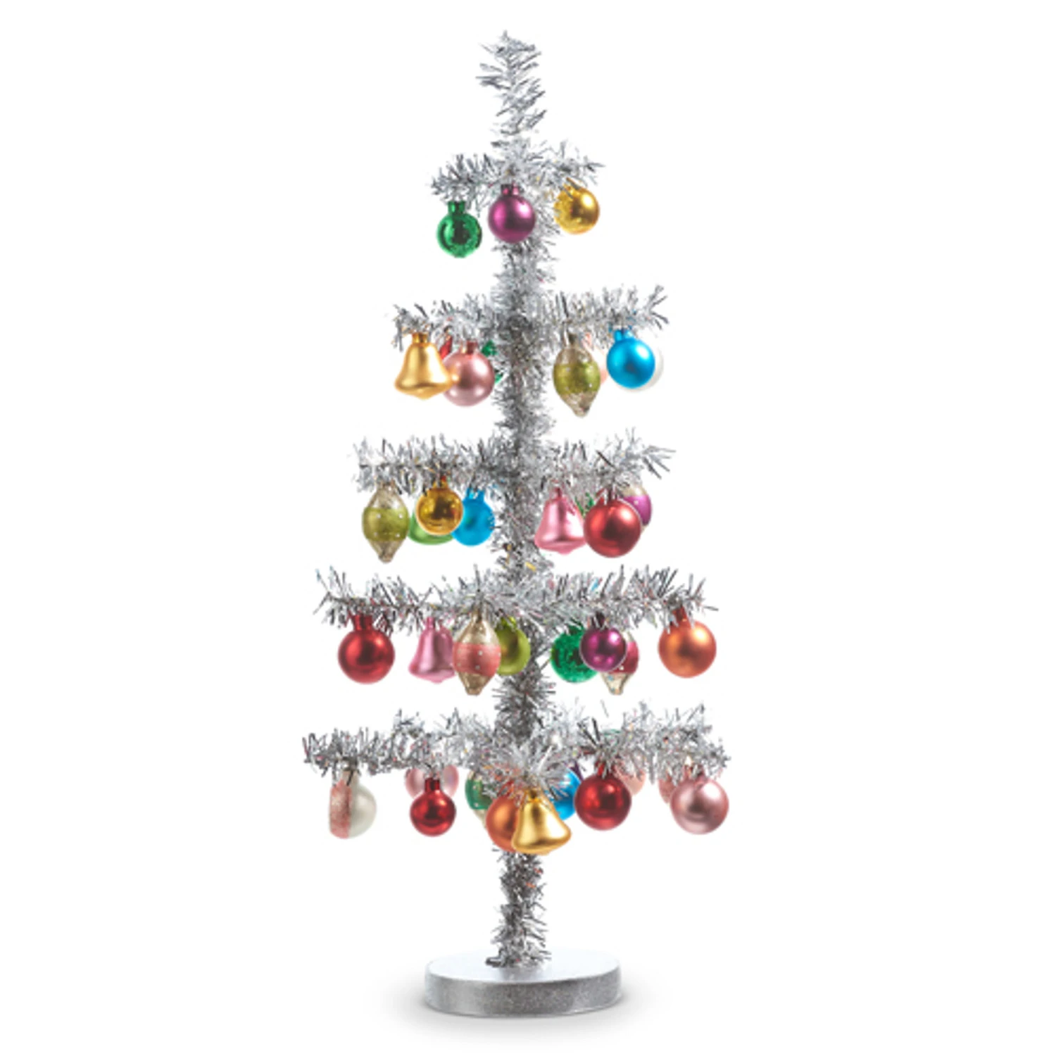 Raz 14" Or 19.5" Vintage Tinsel Tree With Ornaments Christmas Decoration 5 Raz 14" Or 19.5" Vintage Tinsel Tree With Ornaments Christmas Decoration - Image 3