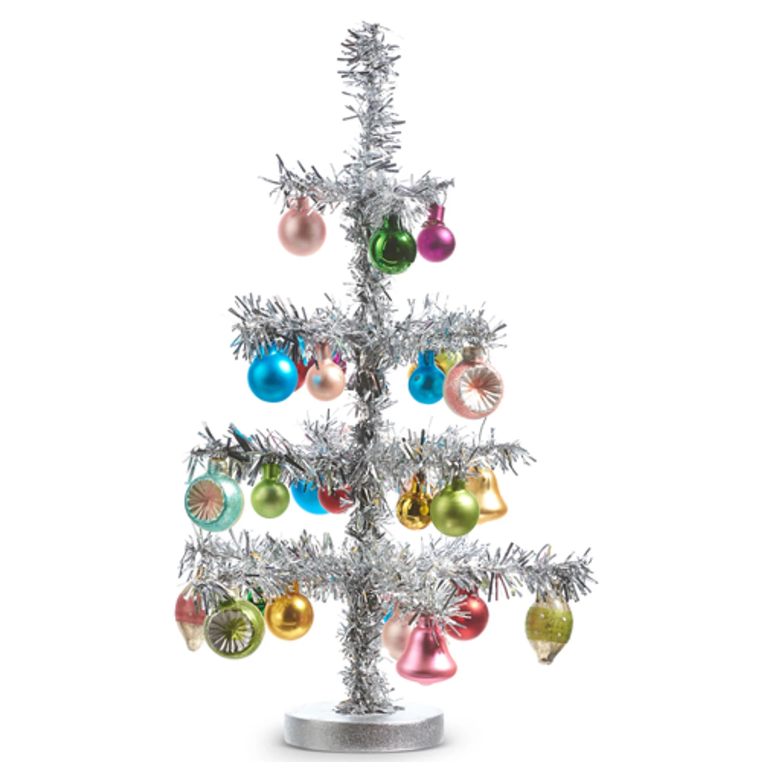 Raz 14" Or 19.5" Vintage Tinsel Tree With Ornaments Christmas Decoration 4 Raz 14" Or 19.5" Vintage Tinsel Tree With Ornaments Christmas Decoration - Image 2
