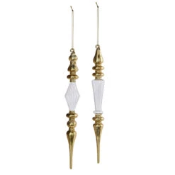 Raz 11" Gold And Clear Finial Glass Christmas Ornament 4320868 -The Jolly Christmas Shop 4320868 47229.1683808858