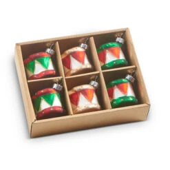Raz 2" Box Of 6 Drum Glass Christmas Ornament 4322835 -The Jolly Christmas Shop 4322835 1 65968.1684187988