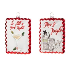 Raz 5" Holiday Cocktails Scalloped Edge Glass Christmas Ornament 4324575 -The Jolly Christmas Shop 4324575 1 63446.1684945030