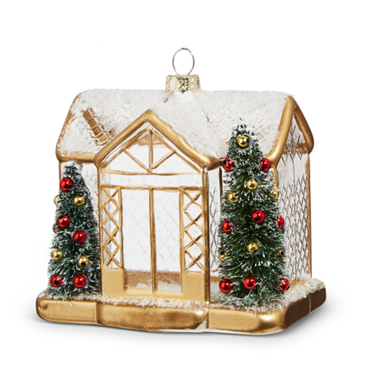 Raz 4.5" Gold House Glass Christmas Ornament 4324585 4 Raz 4.5" Gold House Glass Christmas Ornament 4324585 - Image 2