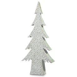 Raz 16.25" Or 22" Large Green And White Distressed Embossed Christmas Tree Decoration 7 Raz 16.25" Or 22" Large Green And White Distressed Embossed Christmas Tree Decoration -The Jolly Christmas Shop 4325929 94267.1690923689