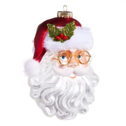 Raz 6.5" Santa With Glasses Glass Christmas Ornament 4352897 -The Jolly Christmas Shop 4352897 1 01671.1685543285