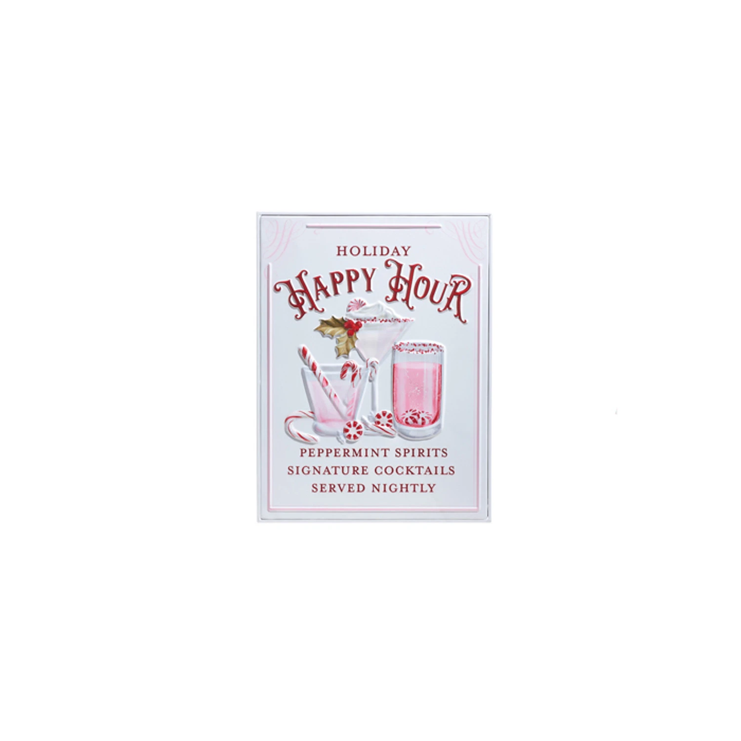 Raz 18" Holiday Refreshments Christmas Cocktails Or Hot Cocoa Metal Embossed Sign 4359013 5 Raz 18" Holiday Refreshments Christmas Cocktails Or Hot Cocoa Metal Embossed Sign 4359013 - Image 3