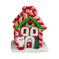 Kurt Adler Set Of 3 Battery Operated Lighted Claydough Gingerbread Candy House Christmas Ornament D4107 -The Jolly Christmas Shop D4107a 18896.1653329774