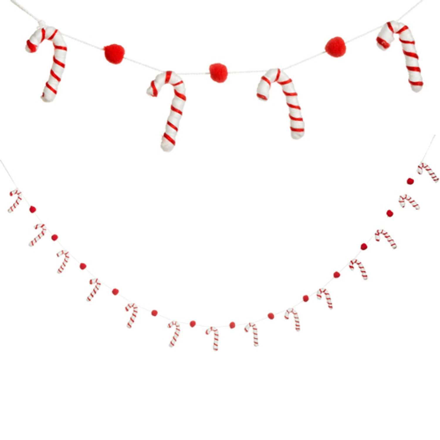Raz 5.5' Felt Red And White Candy Cane Christmas Tree Garland G4319036