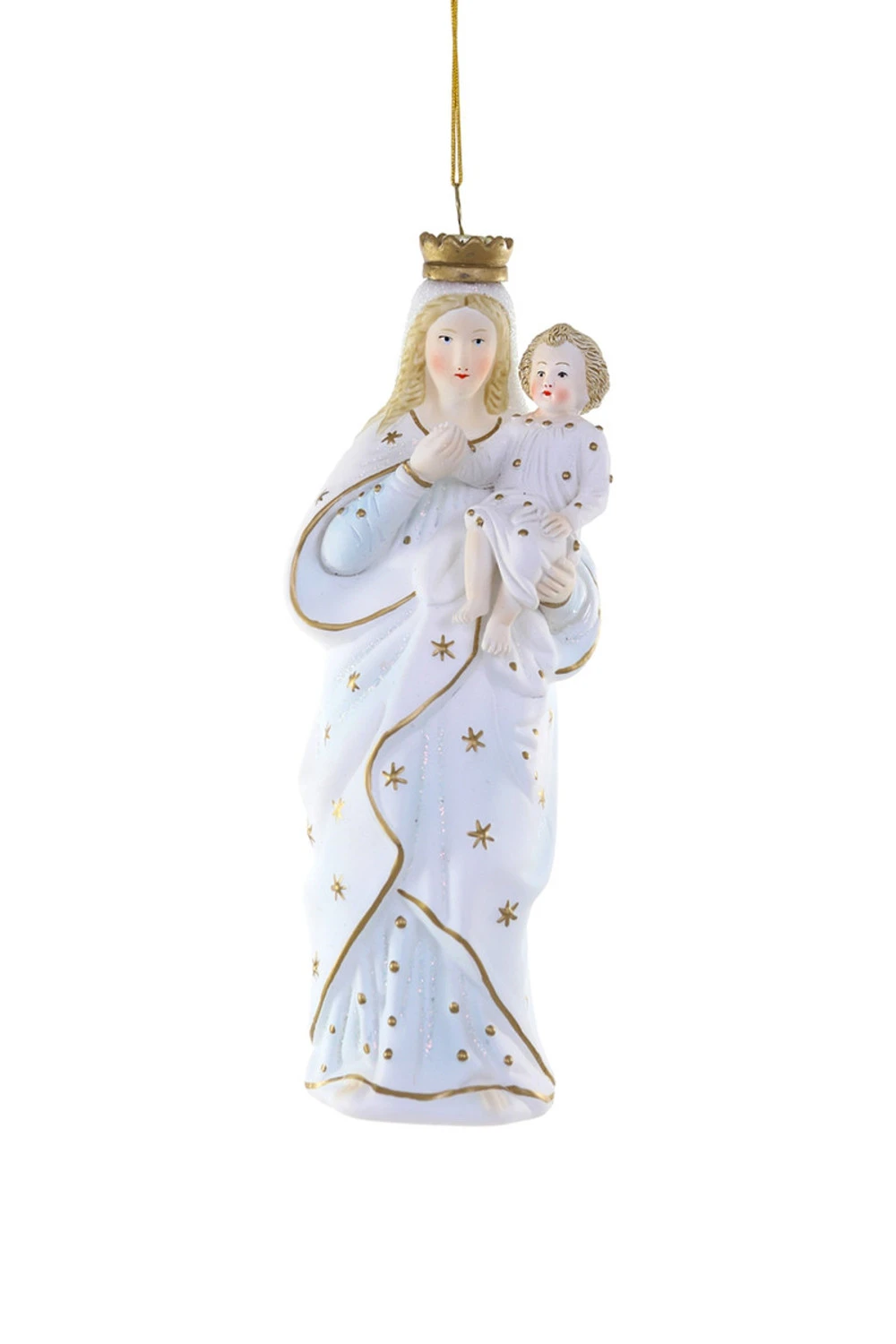 Cody Foster 7.5" Madonna And The Child Enthroned Christmas Ornament GO-9490 3 Cody Foster 7.5" Madonna And The Child Enthroned Christmas Ornament GO-9490