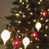 Raz 14' Connectable Shiny Kismet String Lights With Red And White Lights On A Green Wire L4237025