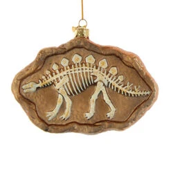Kurt Adler 4.75" Noble Gems Dinosaur Fossil Glass Christmas Ornament NB1726 -The Jolly Christmas Shop NB1726C 46224.1653417149