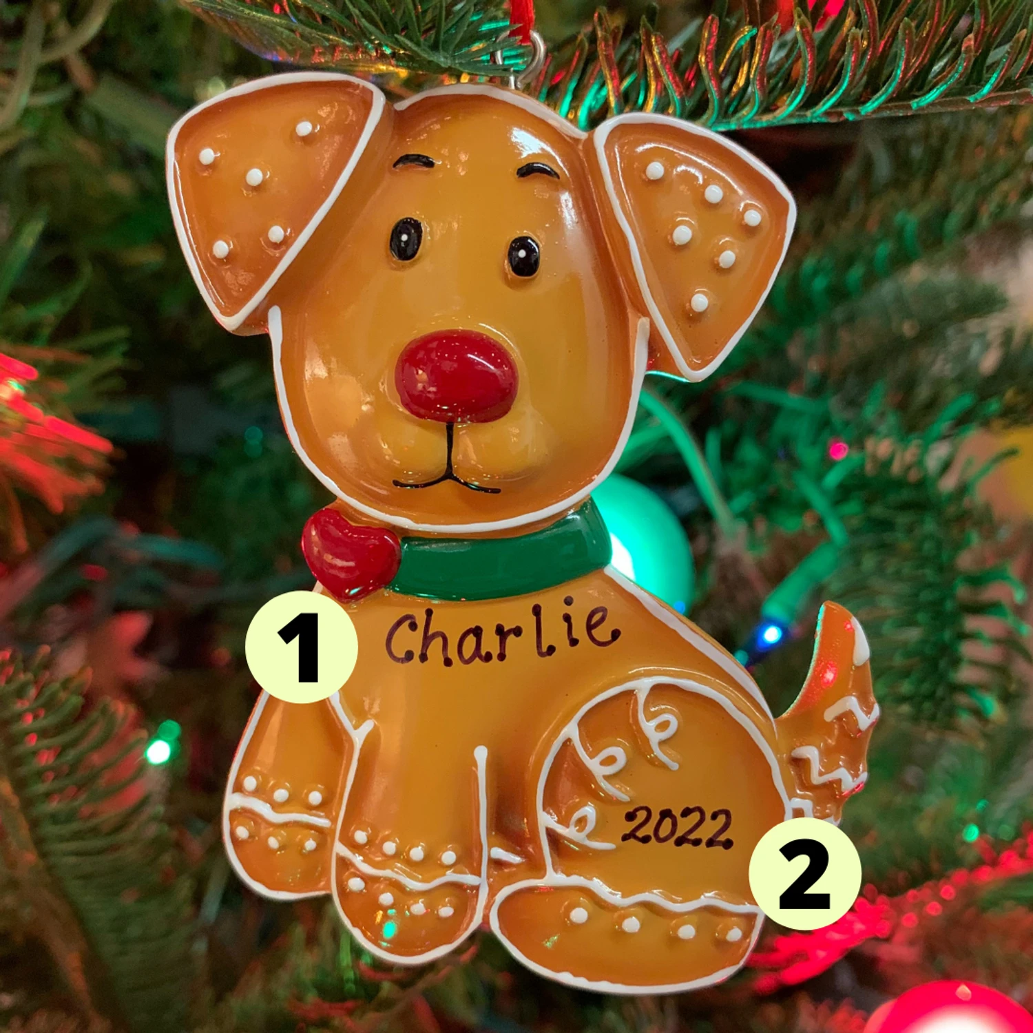 Gingerbread Cookie Puppy Dog Personalized Christmas Ornament OR1222 3 Gingerbread Cookie Puppy Dog Personalized Christmas Ornament OR1222