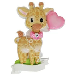 Giraffe Pink Balloon Personalized Christmas Ornament OR2236-F -The Jolly Christmas Shop OR2236 F 62070.1664987210