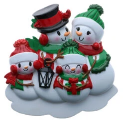 Snowman Family Of 4 Personalized Christmas Ornament OR2255-4 -The Jolly Christmas Shop OR2255 4 83477.1654016852