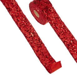 Raz 2.5" Red Sequined Wired Christmas Ribbon R4371759 -The Jolly Christmas Shop R4371759 63300.1686596457