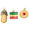 Kurt Adler 2.5" Noble Gems Set Of 3 Cookies Glass Christmas Ornament NB1199