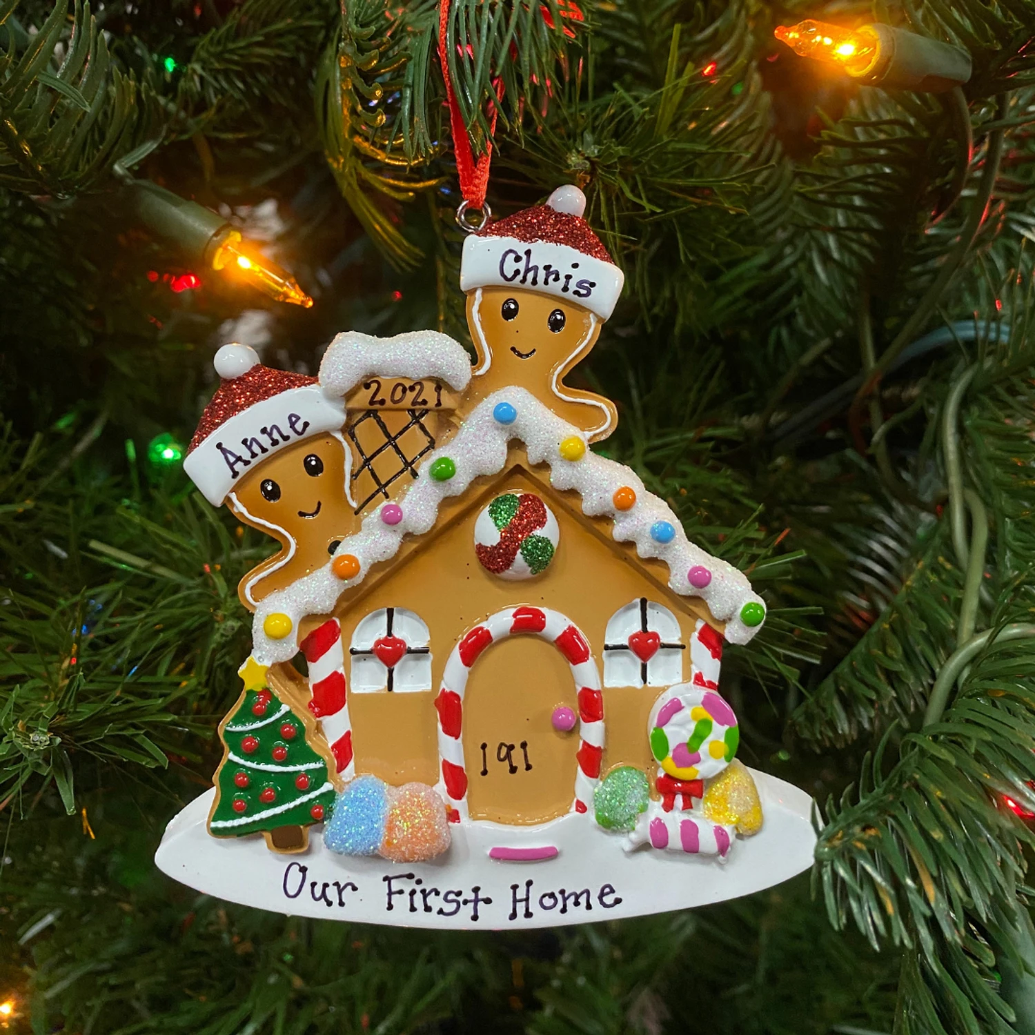 Gingerbread House Couple Personalized Christmas Ornament OR1872-2 4 Gingerbread House Couple Personalized Christmas Ornament OR1872-2 - Image 2