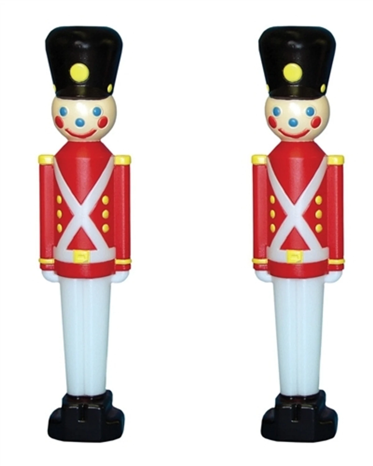 Set Of 2 Toy Soldier With Black Hat Plastic Blow Mold Decorations 3 Set Of 2 Toy Soldier With Black Hat Plastic Blow Mold Decorations