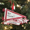 Glittered Red Sports Pennant Personalized Christmas Ornament OR1558-RD