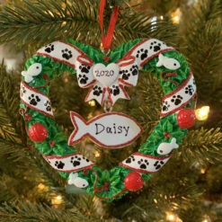 Kitty's First Christmas Wreath Personalized Christmas Ornament OR1613 -The Jolly Christmas Shop apiaqaoke 90265.1646091878