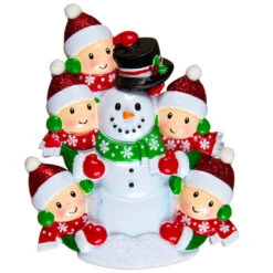 Personalized Christmas Ornament Family Of 5 Building A Snowman OR1367-5 -The Jolly Christmas Shop apiaryq4x 01893.1646091887