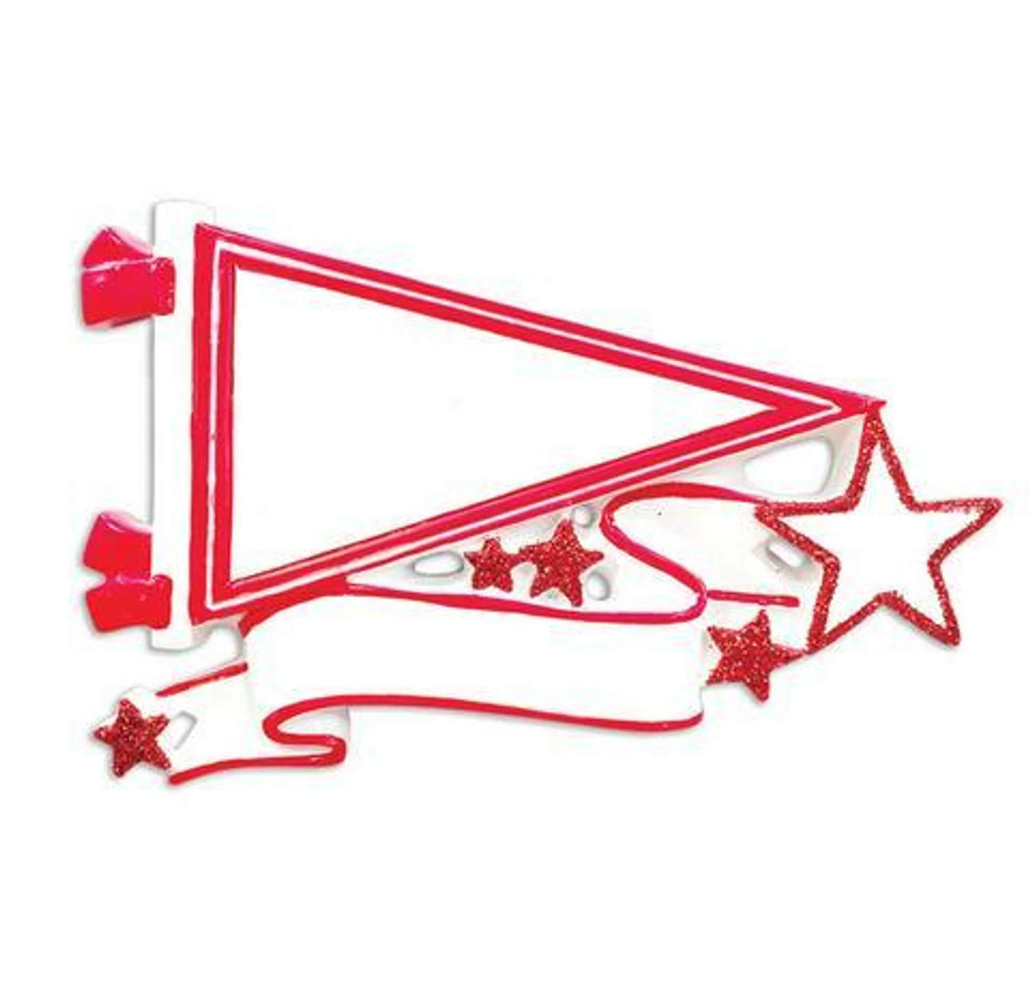 Glittered Red Sports Pennant Personalized Christmas Ornament OR1558-RD 5 Glittered Red Sports Pennant Personalized Christmas Ornament OR1558-RD - Image 3