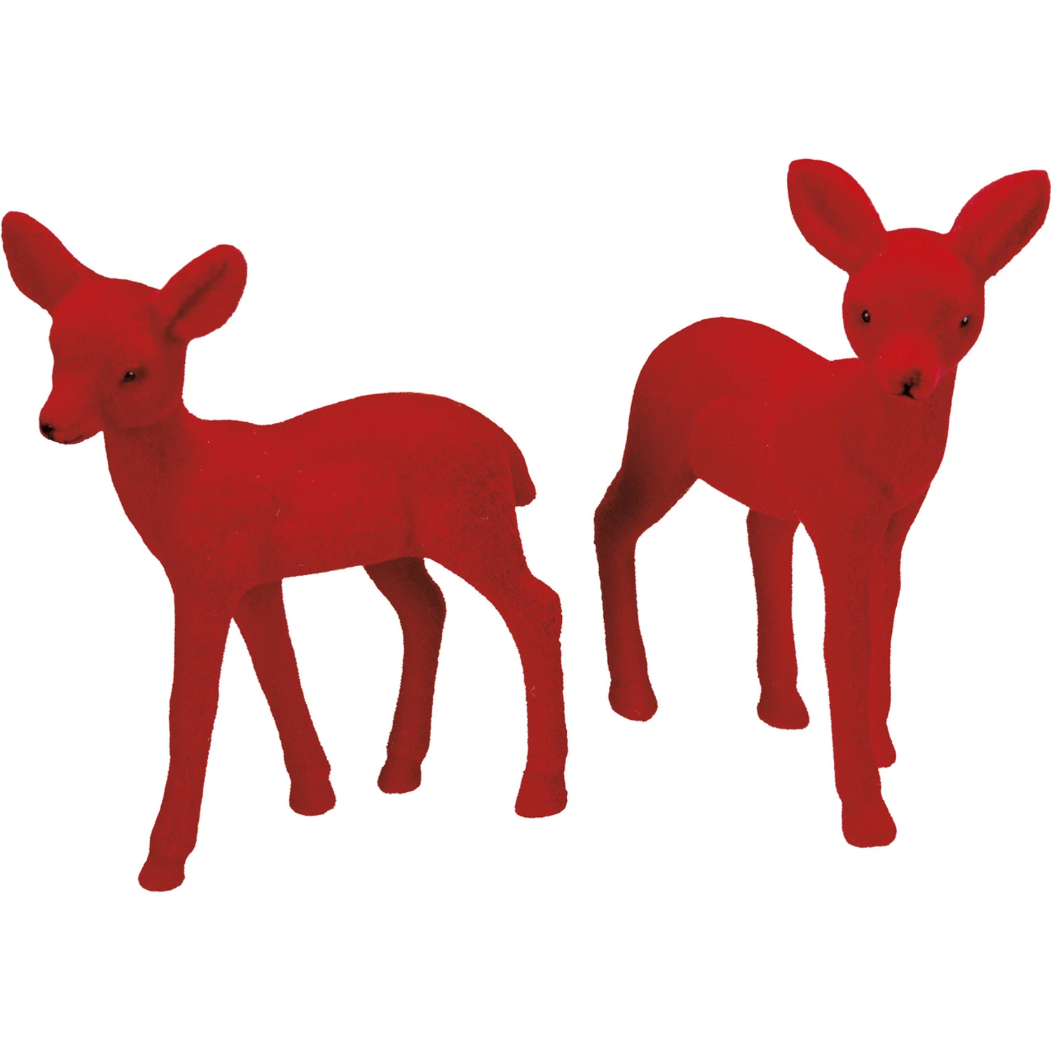 Primitives By Kathy 6" Red Velvet Flocked Deer Christmas Figures Set Of 2 107781 3 Primitives By Kathy 6" Red Velvet Flocked Deer Christmas Figures Set Of 2 107781