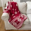 Primitives By Kathy 60" Red And White Nordic Christmas Throw Blanket 37387 -The Jolly Christmas Shop apifgwa8a 07104.1646091884