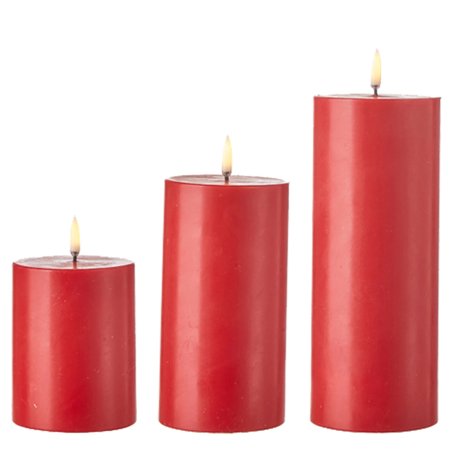 Uyuni 3" X 5" Or 7" Or 9" Flat Top Moving Flame Red Unscented Pillar Battery Candle 3 Uyuni 3" X 5" Or 7" Or 9" Flat Top Moving Flame Red Unscented Pillar Battery Candle