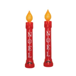 39" Set Of 2 Red NOEL Candle Blow Mold Outdoor Christmas Home Decor 77330