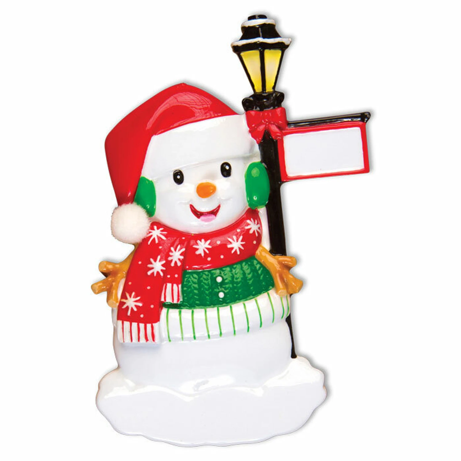 Snowman Standing By A Light Post Personalized Christmas Ornament 5 Snowman Standing By A Light Post Personalized Christmas Ornament - Image 3