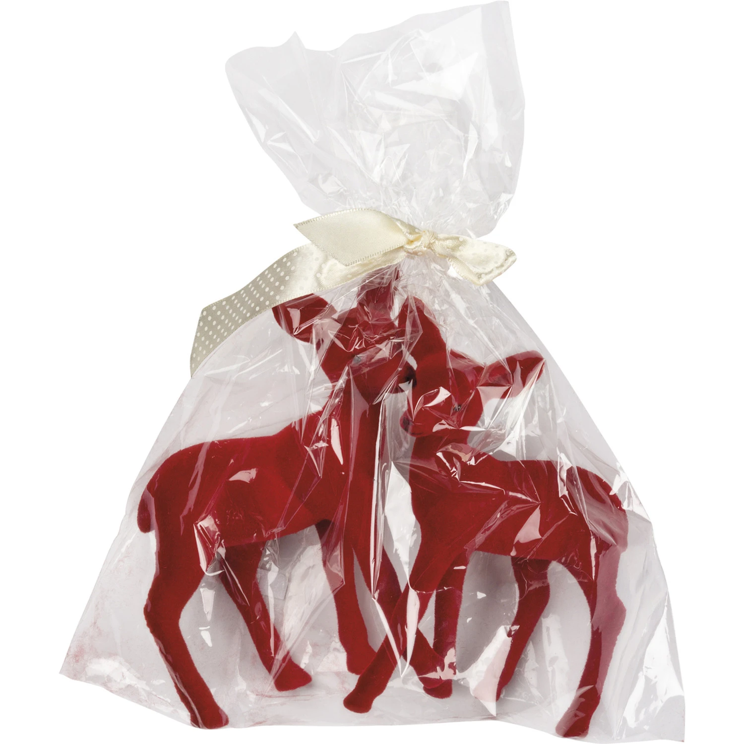 Primitives By Kathy 6" Red Velvet Flocked Deer Christmas Figures Set Of 2 107781 4 Primitives By Kathy 6" Red Velvet Flocked Deer Christmas Figures Set Of 2 107781 - Image 2