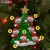 African American Christmas Tree Family Of 6 Personalized Christmas Ornament AA827-6