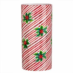 Raz 5.75" Or 12" Red And White Striped Holly Berry Christmas Container 7 Raz 5.75" Or 12" Red And White Striped Holly Berry Christmas Container -The Jolly Christmas Shop apioz2qah 31435.1646091966