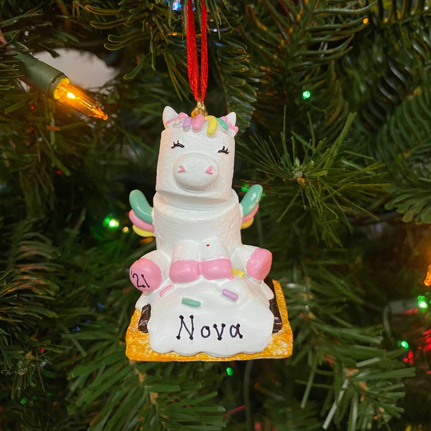 Marshmallow Unicorn Personalized Christmas Ornament MM20023 4 Marshmallow Unicorn Personalized Christmas Ornament MM20023 - Image 2