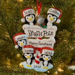 Penguin Family Of 5 At The North Pole Personalized Christmas Ornament OR1739-5 -The Jolly Christmas Shop apirfsbzm 56295.1646091877
