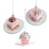 Kurt Adler 3.25" Pink Miniature Cake Glass Christmas Ornament C6374 -The Jolly Christmas Shop apirpoz00 67666.1646091886