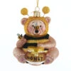 Kurt Adler 4.25" Noble Gems Bee Honey Bear Glass Christmas Ornament NBX0020 -The Jolly Christmas Shop apiukii5o 67384.1646091880