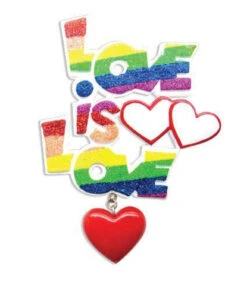 Pride "Love Is Love" Personalized Christmas Ornament OR1455 -The Jolly Christmas Shop apiwjkpmc 26712.1646091899
