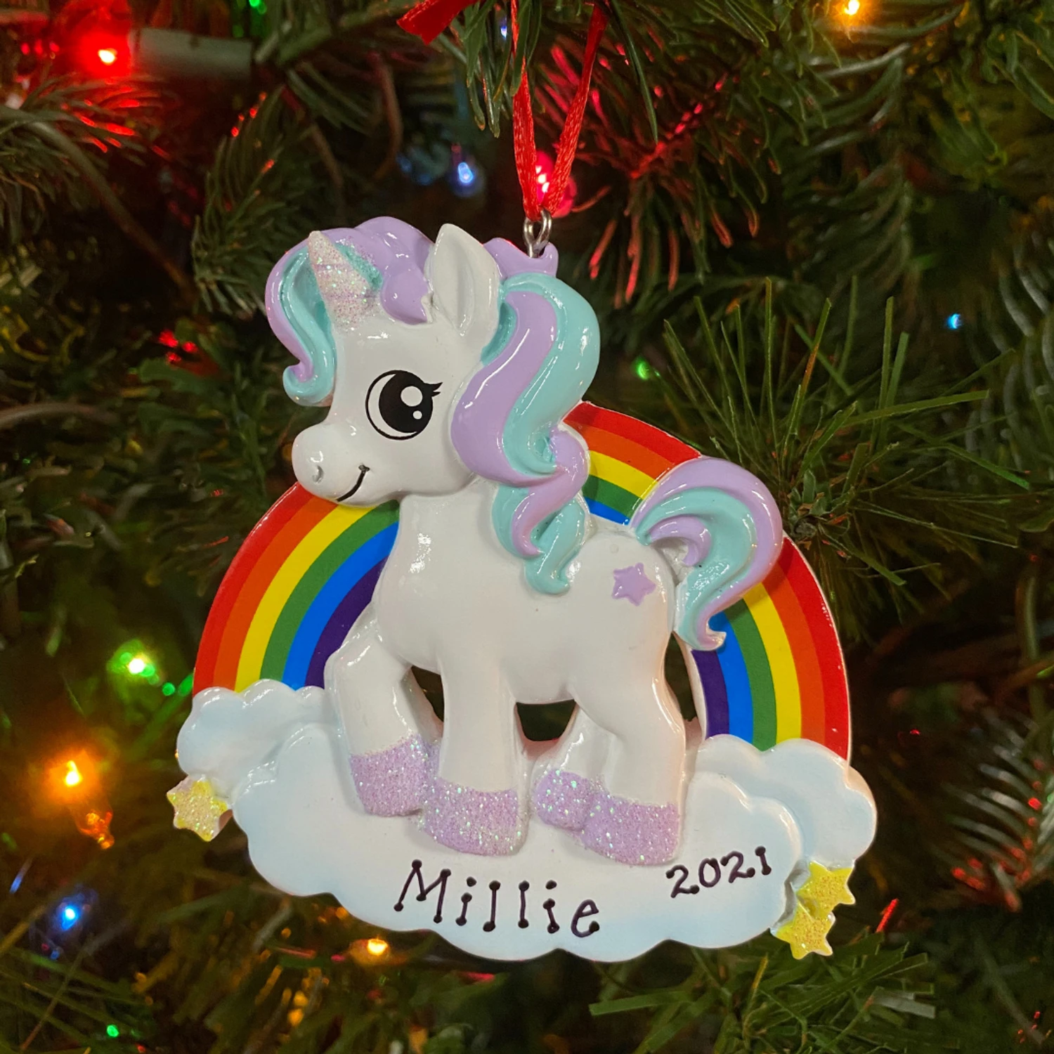 Unicorn Personalized Christmas Ornament OR1652 4 Unicorn Personalized Christmas Ornament OR1652 - Image 2