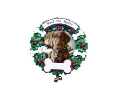 Bark The Halls Pet Picture Frame Personalized Christmas Ornament PF1899 -The Jolly Christmas Shop apiwoswcf 43390.1646091893