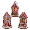 Kurt Adler 8.5" Battery Operated Lighted Red And White Gingerbread Houses GBJ0037