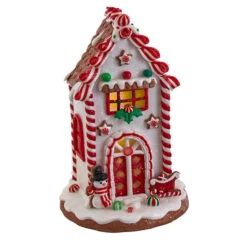 Kurt Adler 8.5" Battery Operated Lighted Red And White Gingerbread Houses GBJ0037 -The Jolly Christmas Shop gbj0037a 72702.1678722777